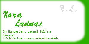 nora ladnai business card